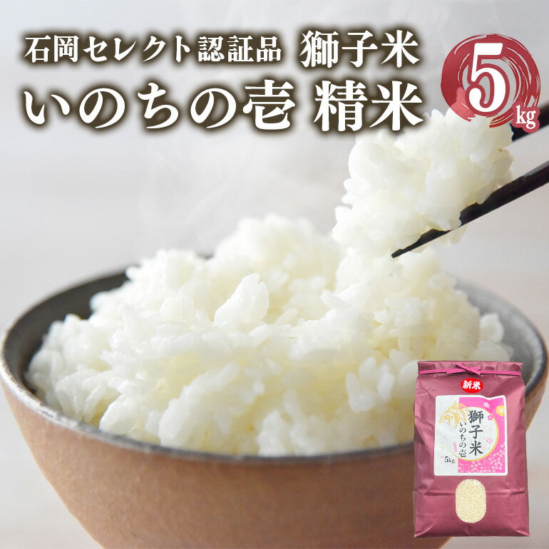 【ふるさと納税】 【令和6年産】獅子米 いのちの壱 精米 5kg 岡田ファーム コンテスト受賞米 お米 白米 米 おこめ 5キロ 国産 コメ こめ ご飯 茨城県産 茨城 産直 産地直送 農家直送 ごはん 家庭用 贈答用 ギフト 茨城県 石岡市 送料無料 (B02-017)