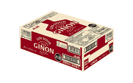 【2か月定期便】【福島のへそのまち もとみや産】アサヒGINONグレープフルーツ缶350ml×24本　【07214-0442】