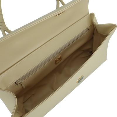 ふるさと納税 御代田町 【濱野皮革工藝のフォーマルバッグ】 ロイヤルモデル(アイボリー×ゴールド) |  | 03