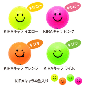 ゴルフ ゴルフボール カラーボール KIRA SWEET ゴルフボール KIRA キャラ ゴルフボール 1ダース レディース ゴルフボール 高反発 ゴルフボール 高輝度 ゴルフボール イエロー ピンク