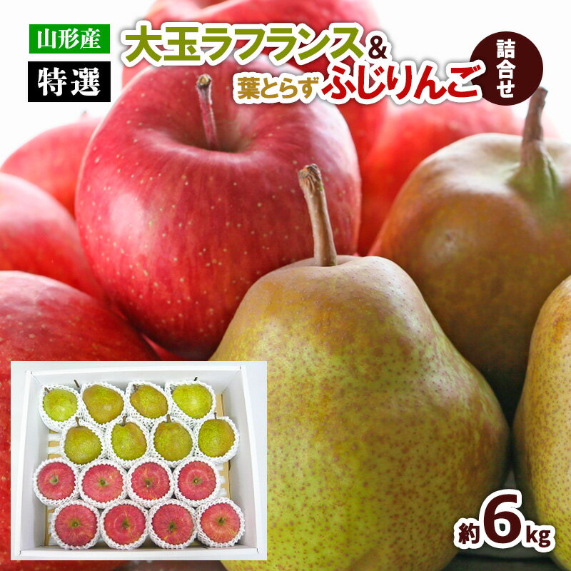 【ふるさと納税】【特選】大玉ラフランス＆葉とらずふじりんご詰合せ 約6kg FZ26-890 リンゴ 林檎 ラフランスフルーツ 果物 お取り寄せ 送料無料