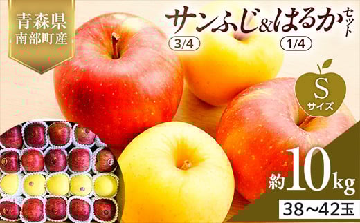 青森県産 サンふじ(3/4)・はるか(1/4)セット Sサイズ 10kg 【佐々木あきおはるこ農園】 青森りんご リンゴ 林檎 アップル あおもり 青森県 南部町 三戸 果物 くだもの フルーツ F21U-579