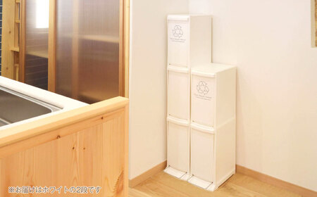 ダストボックススリム 分別2段 20L ホワイト 1個 / ダストボックス ゴミ箱 ごみ箱 / 恵那市 / 東谷株式会社 明智流通センター [AUAD063]
