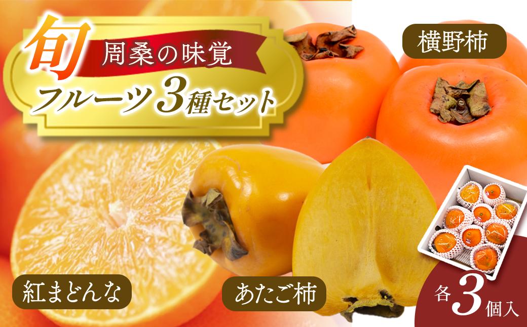
            人気の紅まどんなも届く 旬 フルーツ 3種セット  紅まどんな 愛宕柿 横野柿 「 愛媛県西条市 周桑の味覚 」 各3個入り 【先行予約・12月発送】　周ちゃん広場 ｜ 紅まどんな まどんな あたご柿 愛宕柿 横野柿 果物 フルーツ 食べ比べ 詰め合わせ セット ギフト 紅まどんな 愛媛県 送料無料 お取り寄せ 【オンライン決済限定】 
          