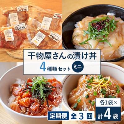 ふるさと納税 高浜町 【毎月定期便】干物屋さんの漬け丼　全種類セットミニ全3回