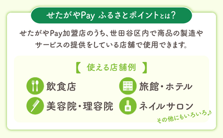 世田谷区 地域通貨 せたがやPay ふるさとポイント 60,000pt（1pt＝1円）/ せたぺい 東京 宿泊 レストラン 東京都_0018-008-se6