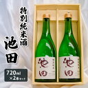 【ふるさと納税】特別純米酒 池田 720ml 2本セット FZ22-567 山形 お取り寄せ 送料無料