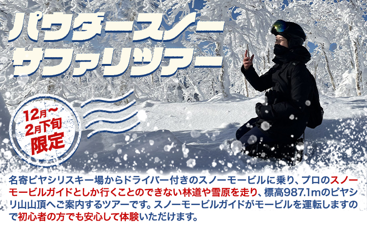 パウダースノーサファリツアー 2名分　※着日指定不可 ※離島への配送不可 《30日以内に出荷予定(土日祝除く)》---nayoro_nkm_107_pss_2i_hp---