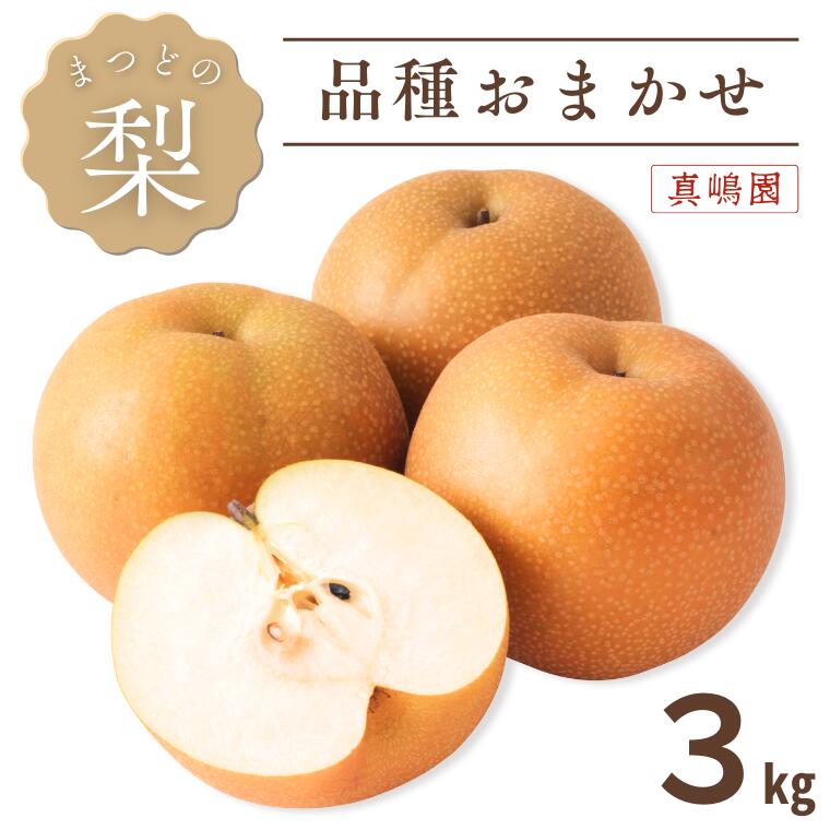 【ふるさと納税】梨 フルーツ 品種おまかせ 3kg 千葉 詰め合わせ 期間限定 まつどの梨 おいしい 贈り物 高級 果物 旬 完熟梨 真嶋園 ギフト 幸水 豊水 菊水 あきづき 新高 2025年 貴重 おすすめ