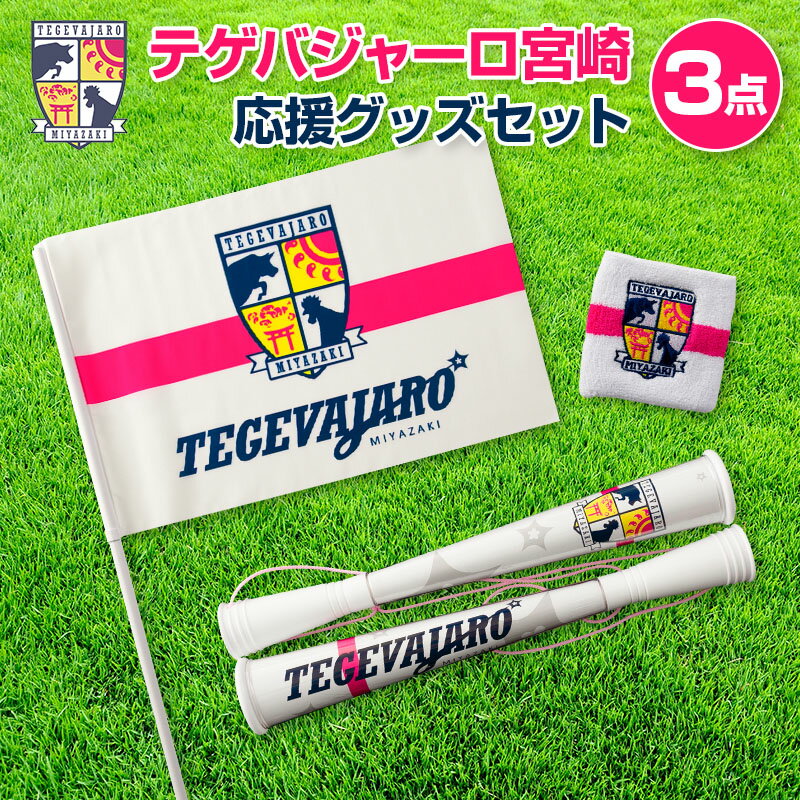 【ふるさと納税】テゲバジャーロ宮崎　応援グッズ3点セット＜1-11＞「メガホン フラッグ リストバンド」 宮崎県 西都市 サッカー Jリーグ応援