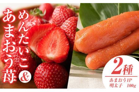 ＜先行予約受付中！2025年11月下旬～2026年3月末に順次発送予定＞ あまおう・ふくや味の明太子セット(あまおう1P＋明太子100g)いちご 苺 フルーツ 果物 めんたいこ ＜離島配送不可＞【ksg0072】【南国フルーツ】