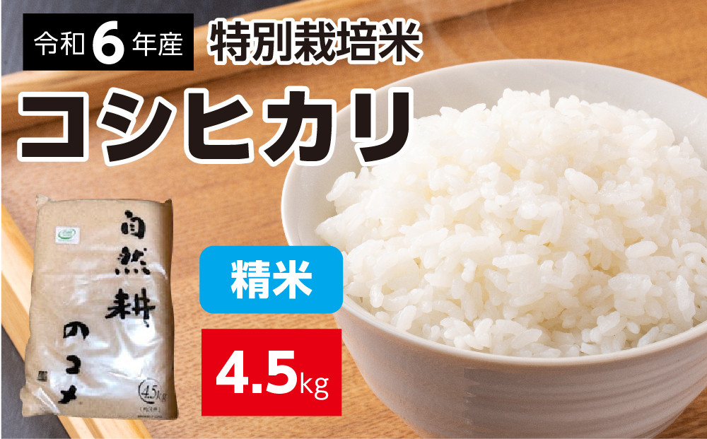 
新米【令和六年産】特別栽培米 コシヒカリ 4.5kg 精米 お米 ブランド米 ライス 炭水化物 ご飯 主食 食卓 おにぎり お弁当 ミネラル米 こしひかり ごはん こめ コメ 産地直送 国産 茨城県産 常総市 運動会 アウトドア キャンプ
