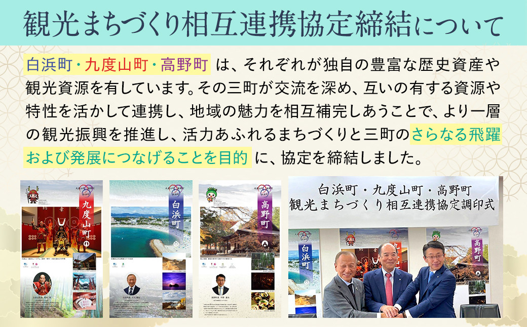 ［観光まちづくり相互連携協定記念］町の逸品定期便 ～白浜町・九度山町・高野町から心を込めてお届けします～［定期便・全3回］［TT1］