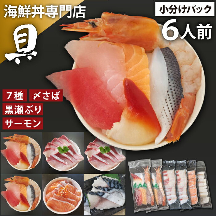 【ふるさと納税】 海鮮丼 具 おすすめ お試し7種 & サーモン & 黒瀬ぶり & 〆さば 合計 6人前 / 刺身 さしみ 新鮮 海鮮 生食用 マグロ まぐろ 鮪 海老 エビ えび いか イカ 烏賊 貝 ぶり ブリ 鰤 さば サバ 鯖 簡単 時短 手軽 寿司 すし 丼 岩手県 滝沢市 送料無料 十六家