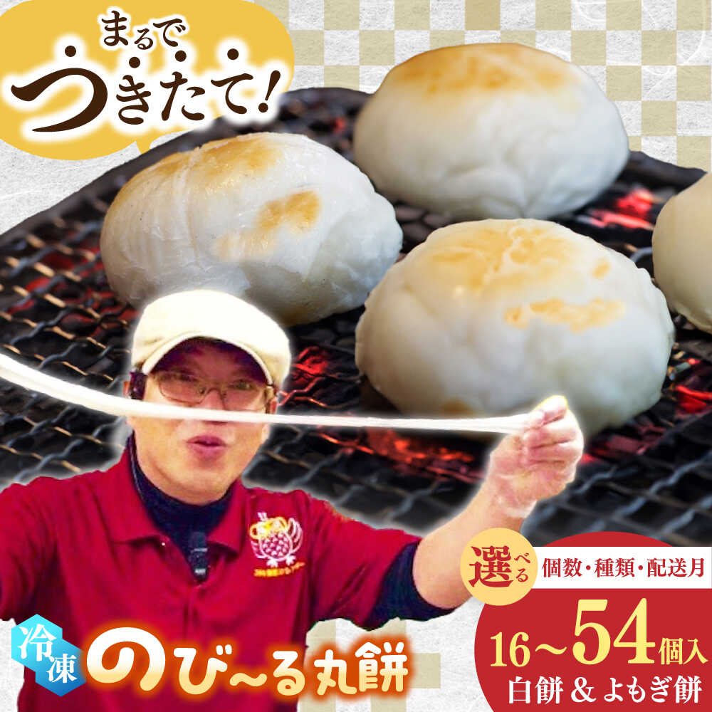 【ふるさと納税】【選べる餅・発送月・内容量】【冷凍で大人気のため数量限定！】 伸びーる丸餅・よもぎ餅 計16-54個入 / 佐賀県産餅米100%使用 もち 餅 / 佐賀県 / 旬菜舎さと山[41AABM002]