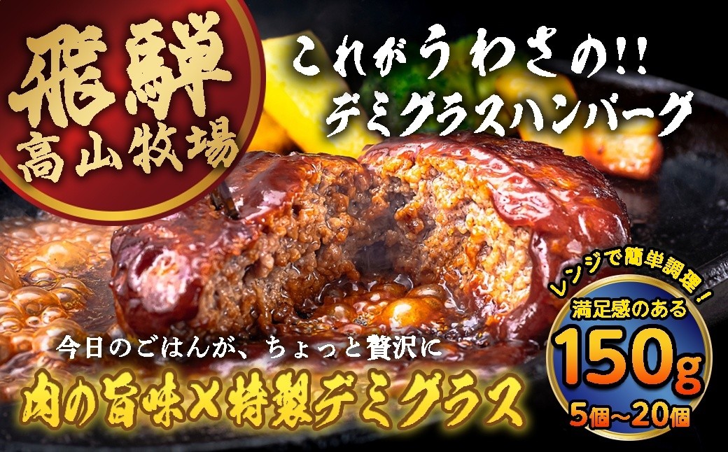 
            飛騨高山牧場 デミグラスハンバーグ 150g 20個
          