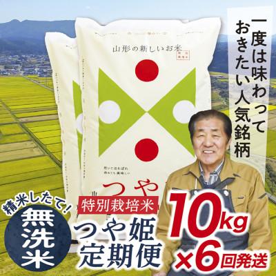 ふるさと納税 最上町 【発送月固定定期便】買い忘れなしで美味しい特別栽培米つや姫10kg(無洗米)が届く全6回