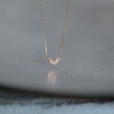 ふるさと納税 大津市 【18金 ダイヤモンドネックレス】大人の輝き 華奢で上品な毎日ジュエリー 人気 ハートデザイン |  | 01