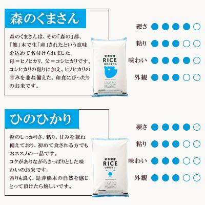 ふるさと納税 山鹿市 【令和7年産】【食べ比べセット】森のくまさん・ヒノヒカリ 無洗米 20kg(5kg×4袋) |  | 01