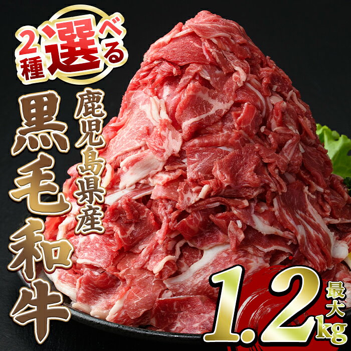 【ふるさと納税】 選べる！鹿児島県産 黒毛和牛 切り落とし (1～1.2kg) 国産 牛肉 肉 冷凍配送 小分け 個包装 セット 切り落とし 大容量 赤身 チャック付き 切り落し 切落し 経産牛【スターゼン】