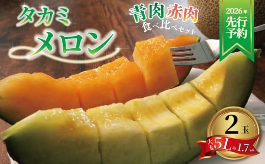 ＜ 2026年 先行予約 ＞ メロン 青肉 赤肉 5L 約 1.7kg 2玉 フルーツ 果物 くだもの 糖度 デザート 国産 夏 人気 おすすめ ダブル セット プレゼント 贈り物 贈答 ギフト スイ