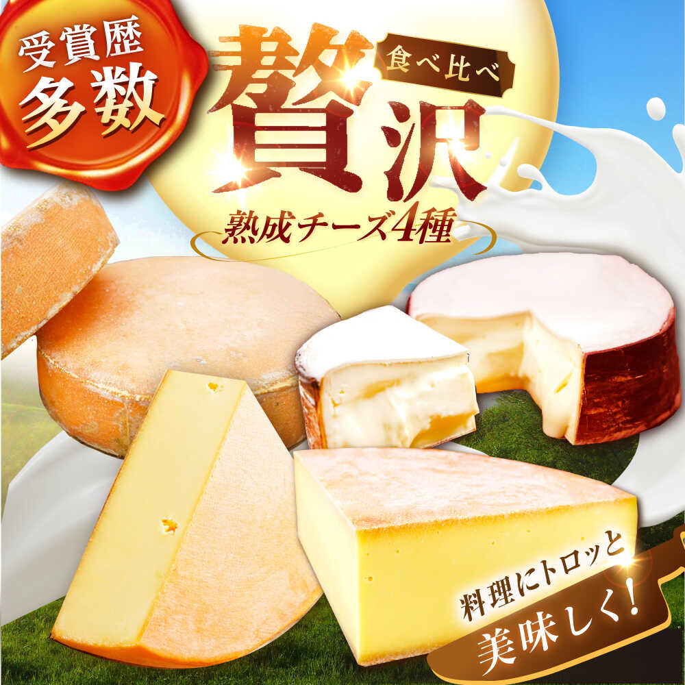 【ふるさと納税】【全4回定期便/3ヵ月毎】北海道 チーズ 4種《足寄町》【しあわせチーズ工房】定期便 チーズ ナチュラルチーズ ハード ラクレット 生乳 ミルク 乳製品 おつまみ ギフト 食べ比べ 北海道産 あしょろ[BEAK022]