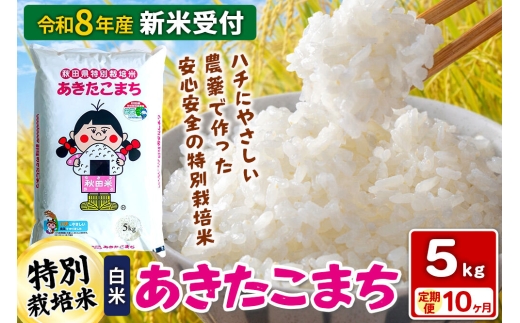 《令和8年産 新米受付》【白米】《定期便10ヶ月》特別栽培米 あきたこまち 5kg 秋田県 横手市 [新米 先行予約 秋田県産 あきたこまち 秋田こまち 米 お米 こめ]