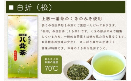 八女茶100％ お茶の世界を楽しむ！５種の茶葉飲み比べセット 100g×５袋＜岩崎園製茶＞　075-014