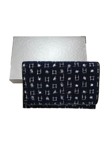 久留米絣と本革の高級名刺入れ_名刺入れ 縦7cm × 横11cm 革 本革 久留米絣 日本製 綿100％ メンズ レディース 和柄 小物 伝統工芸品 木綿 重要無形文化財 矢絣柄 小柄井桁柄 選べる 