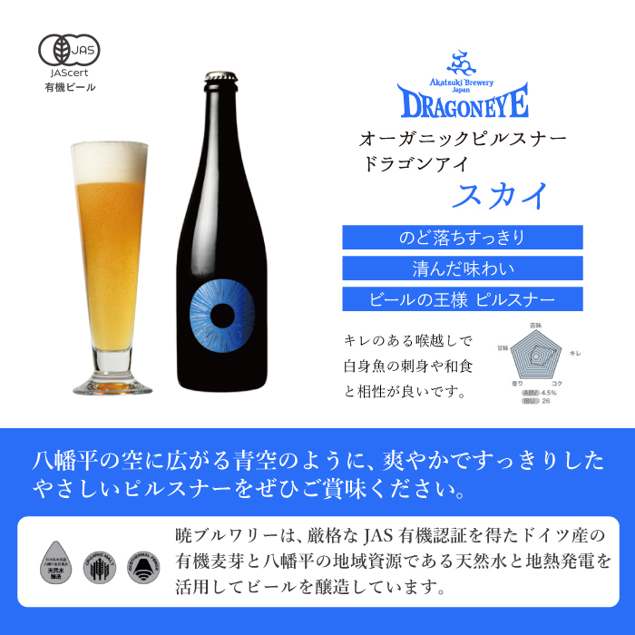 【ご贈答用】 オーガニックビール ドラゴンアイ 「ラガーセット」 750ml瓶 × 2本 ／ クラフトビール 地ビール 瓶ビール 瓶 ビール