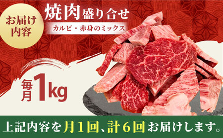 【全6回定期便】佐賀牛 焼肉用 1kg 【田中畜産牛肉店】[HBH152] 焼肉 佐賀牛 黒毛和牛