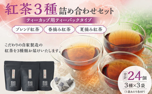 
AS-152 紅茶3種詰め合わせセット(ティーカップ用ティーバックタイプ) ブレンド紅茶 夏摘み紅茶 春摘み紅茶 3袋 崎原製茶
