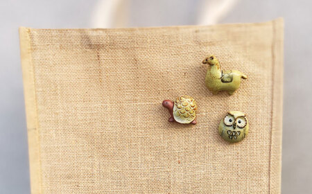 【瀬戸焼】動物ブローチ　5種セット（AC94-98）　/　瀬戸焼 ギフト ブローチ[BBAJ023]