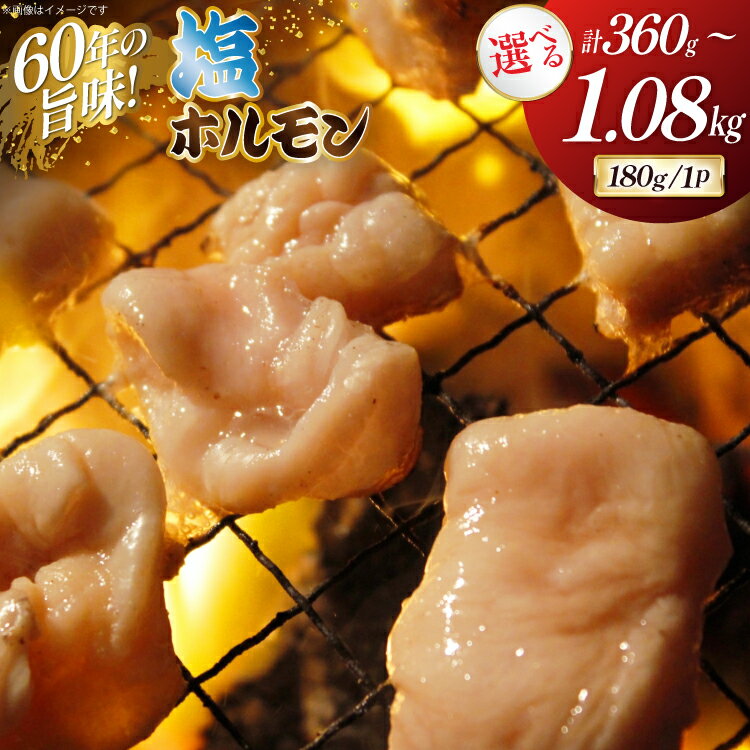 【ふるさと納税】 塩 ホルモン 小分け 180g【選べる内容量】2p(360g)/4p(720g)/6p(1.08kg) [木村精肉店 北海道 歌志内市 01227an012] 小分け 冷凍 焼き肉 焼肉 豚