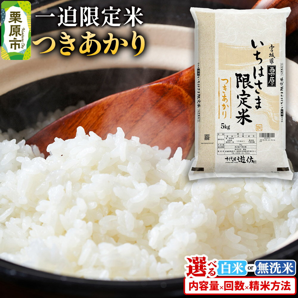 【ふるさと納税】【白米】令和7年産 一迫限定米 つきあかり【選べる白米・無洗米×容量×お届け回数】