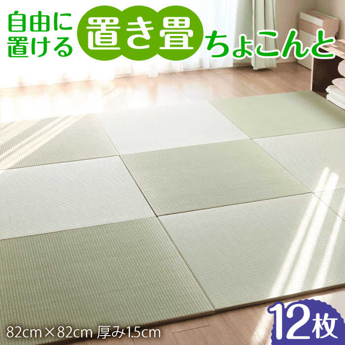 【ふるさと納税】フローリング置き畳「ちょこんと」12枚セット / 天然い草 天然素材 フロア畳 琉球畳 畳表 フロアマット ごろ寝マット フローリング用 和室 / 佐賀県 / 株式会社WT（青畳工房） [41AAAX007]