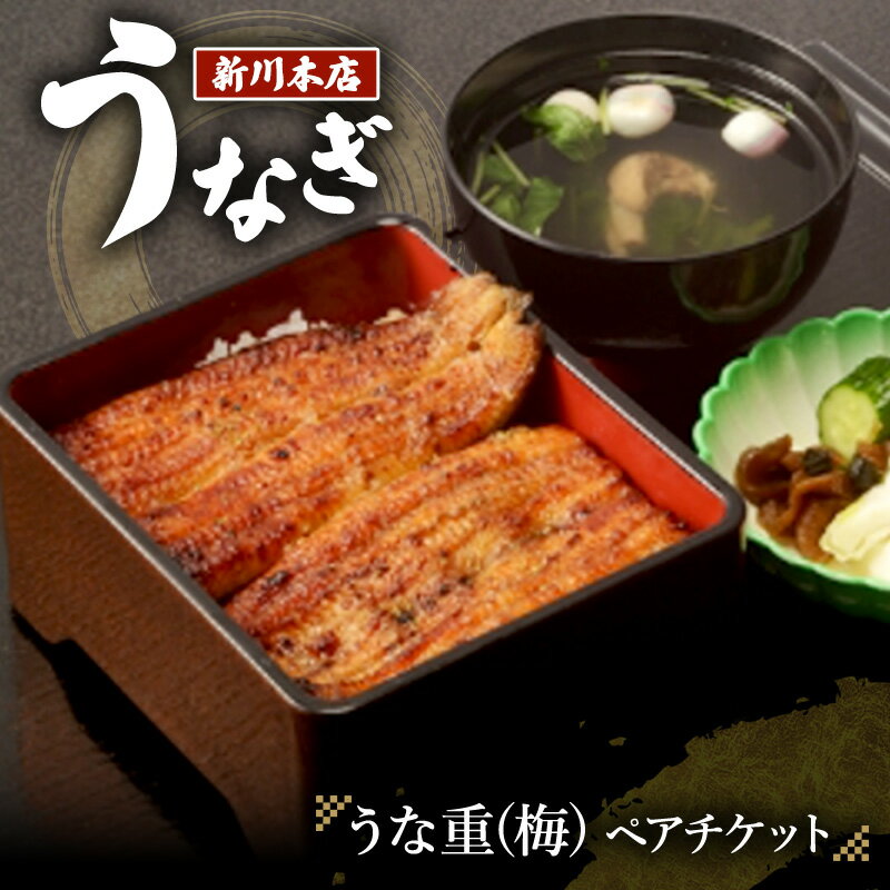 【ふるさと納税】チケット 千葉 【うなぎ新川本店】うな重(梅) ペアチケット うなぎ 鰻 ウナギ 食事券 専門店 ふっくら 炭火 特製のタレ 逸品 うな重 漬物 成田市 千葉県