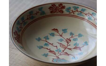 有田焼 粟田花鳥絵 3.5寸皿 11.5cm 2枚セット【山忠】食器 器うつわ 皿 小皿 醤油皿 薬味皿 アンティーク レトロ ノスタルジック かわいい ハレの日 赤 ブルー 35000円 A35-3