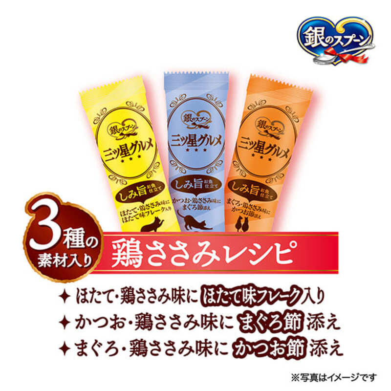 銀のスプーン 三ツ星グルメ しみ旨 お魚仕立て 3種の素材入り 鶏ささみレシピ 160g×14箱 ペットフード キャットフード 猫のごはん 猫用フード 猫 ペット 小分け 個包装 ドライ ユニ・チャー