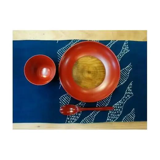 ≪木曾漆器≫ 8.0 パスタ皿 【 朱 】