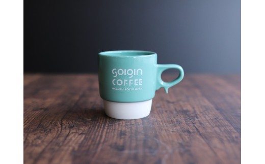 【波佐見焼】SOIGIN COFFEE　ロゴ入りスタッキングマグカップ（グリーン）＋ドリップバッグ5個