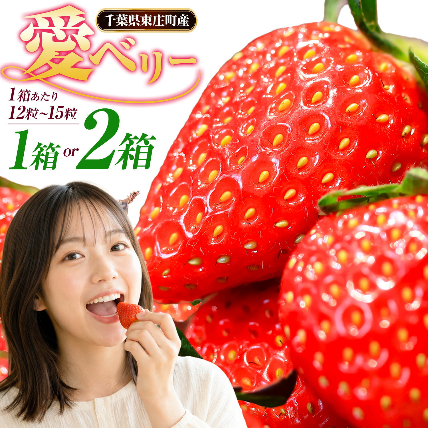 【ふるさと納税】いちご アイベリー 愛ベリー 選べる 1箱 2箱 多田いちご園《1月中旬-3月上旬頃出荷予定》千葉県 東庄町 大粒12粒～15粒入り甘い いちご 苺 イチゴ 果物 フルーツ