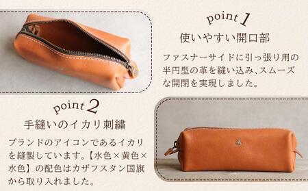 【革工房Japlish】大容量ＢＯＸペンケース【レッド・Mサイズ】シリーズ最大でペン２２本収納。ポーチにもなる多用途ステーショナリー＜福岡市の本革製品＞