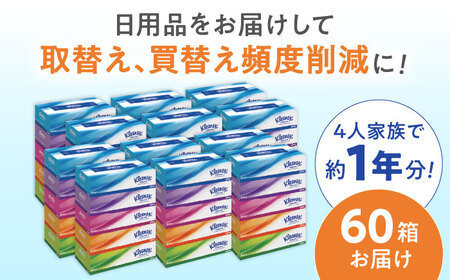 クリネックス ティシュー 60箱(5箱×12パック) 【日本製紙クレシア株式会社】開成町 ティッシュ ペーパー まとめ買い ボックスティッシュ [BDAM027]