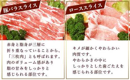 佐賀県産豚肉 バラスライス ＆ ローススライス　(合計1.36kg)B-586