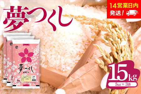 米 福岡県産米 夢つくし 15kg【スピード発送】CY010