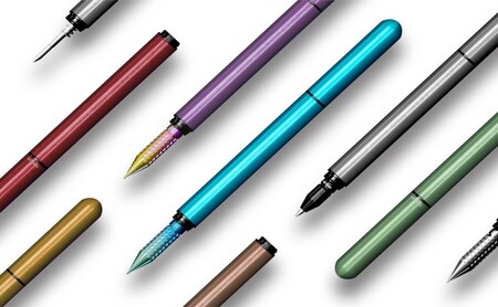 筆記具 金属つけペン DRILLOG ペン軸 クラシカル2マテリアルアルミ （ノクターンブルー） チタン ペン先 ショート メタル0.8mm付き