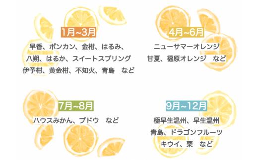 湯の花　旬のフルーツセット2か月間の定期便　【2ヵ月 みかん 果物 フルーツ 旬 柑橘 甘い 新鮮 定期便】　<BC-37>