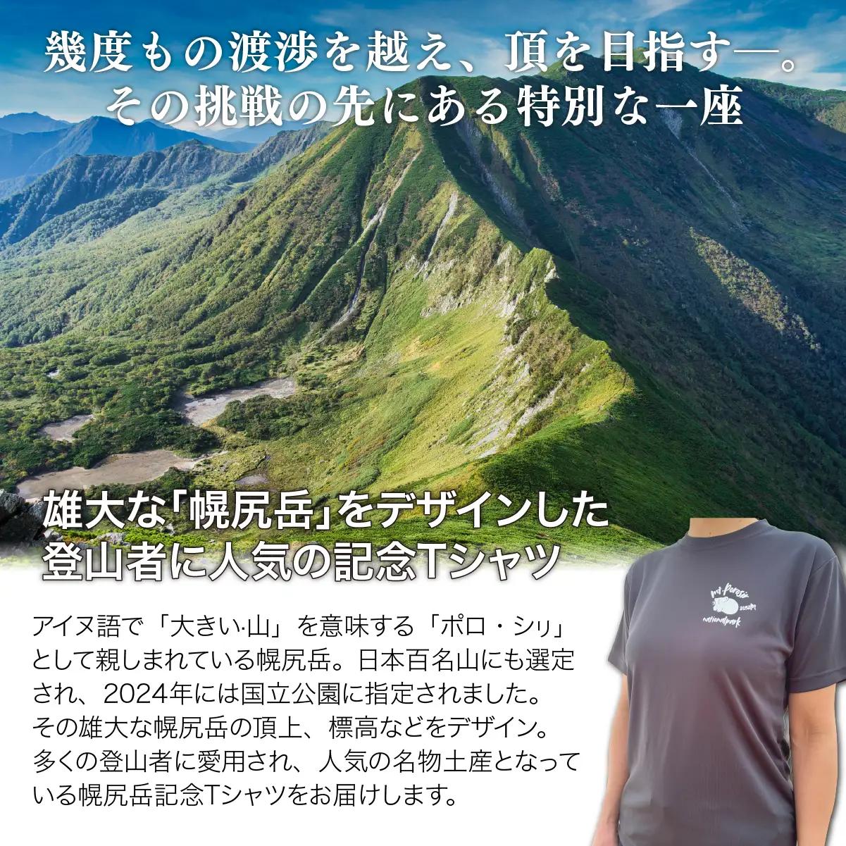 【日本百名山】【2026年限定】幌尻岳記念山詩Tシャツ（グレー Mサイズ） BRTJ041