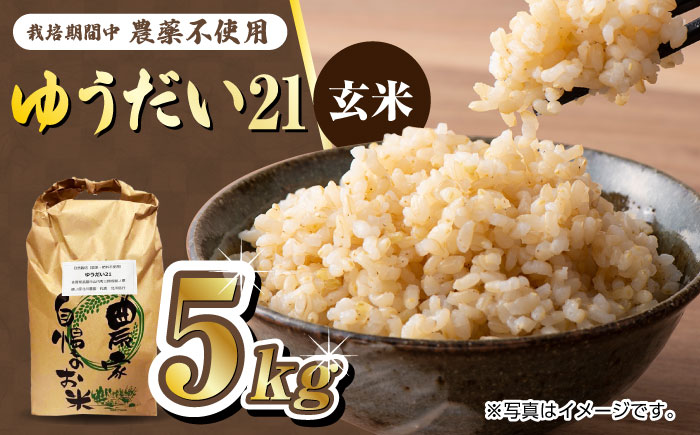 栽培期間中農薬不使用 令和6年産 佐賀県産ゆうだい21 玄米5kg/鶴ノ原北川農園 [UDL024]